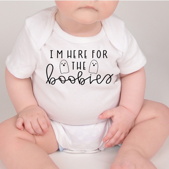I'm here for the boobies baby bodysuit - Picture 2 of 4